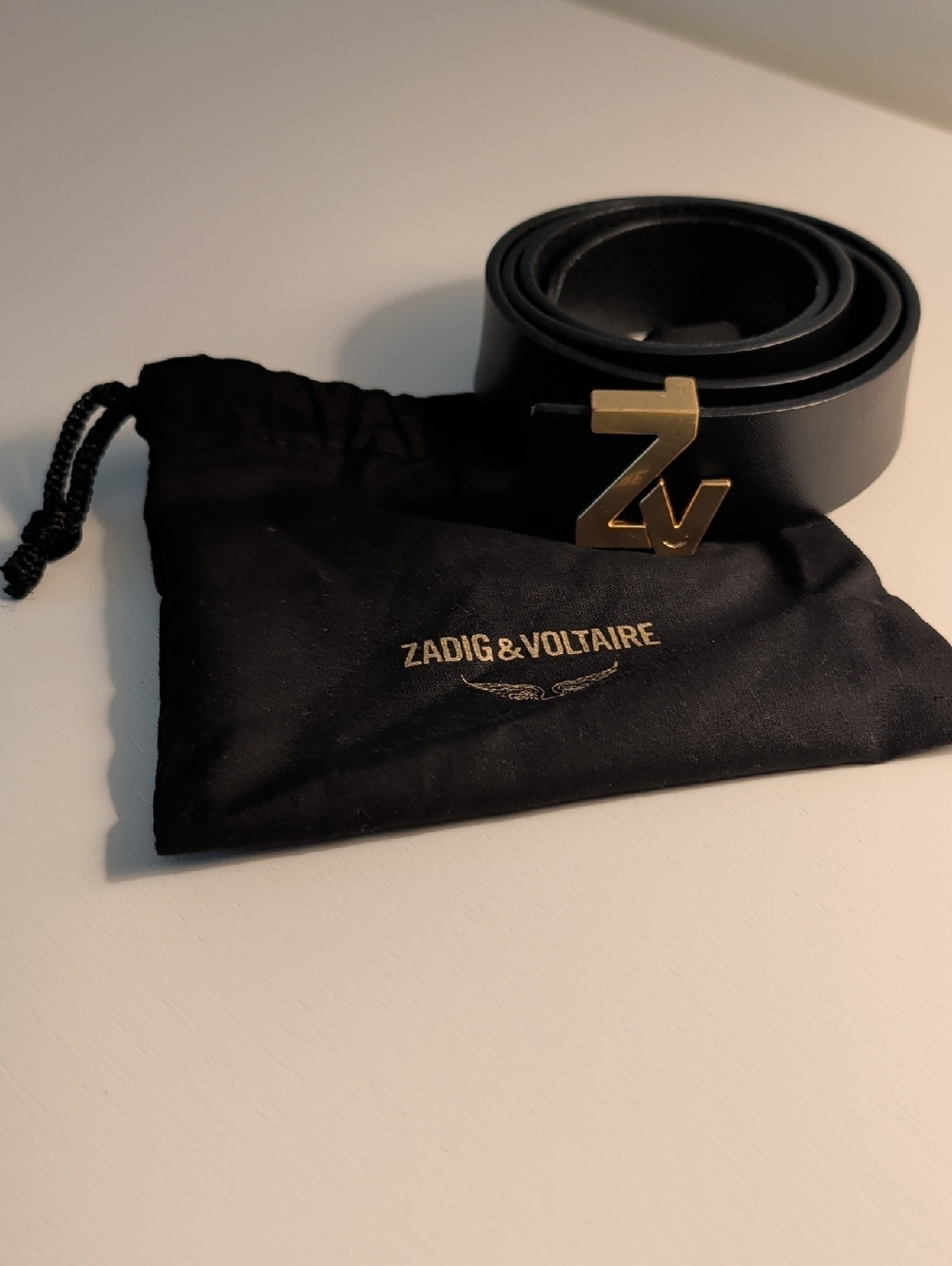 Zadig & Voltaire Black Logo Buckle Belt
